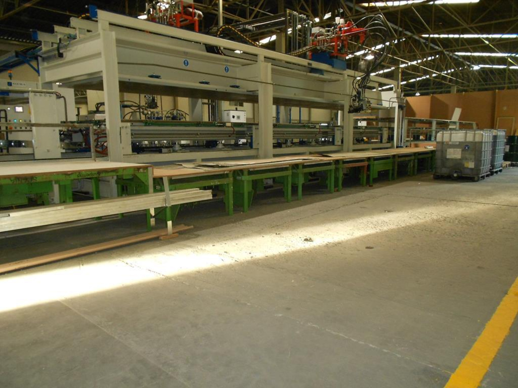Linea /Pressa ORMA per poliuretano bivano a piani caldi mod.PXE 95/15- cod. 63 con struttura grande